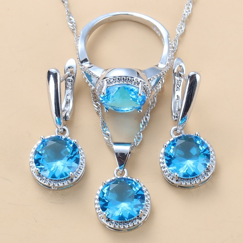 Sweet Princess Round Zircon 3 Piece Set - Sabreeonline
