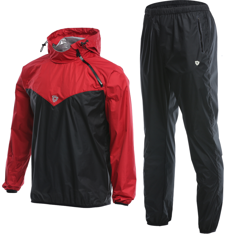 VANSYDICAL Sauna Suit Men Gym Clothing Set Hoodies Pullover Sportswear Running Fitness Weight Loss Sweating Sports Jogging Suit - Sabreeonline