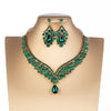 Baroque Crystal Water Drop Bridal Jewelry Sets Rhinestone Tiaras Crown Necklace Earrings for Bride Wedding Dubai Jewelry Set - Sabreeonline