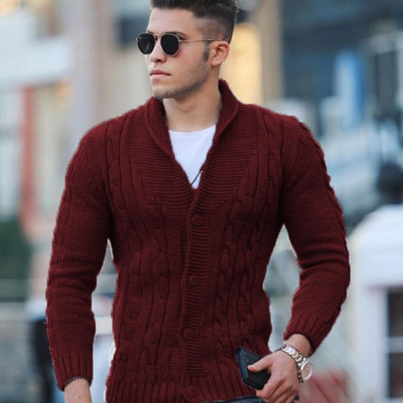 Solid Single-Breasted Cardigan Slim Sweater - Sabreeonline