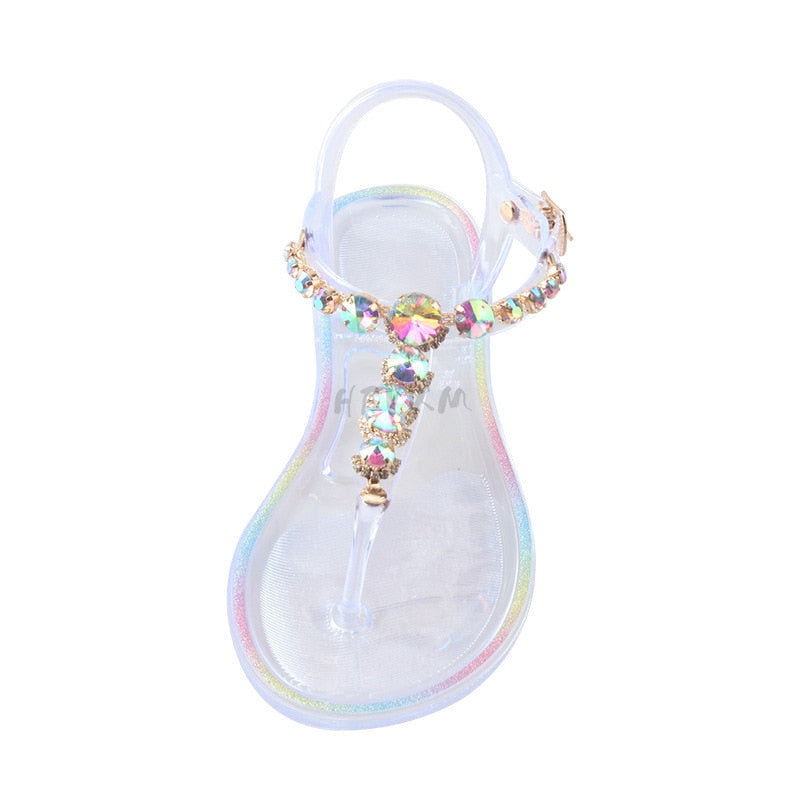 Jelly Diamond Flat Outdoor Sandals - Sabreeonline