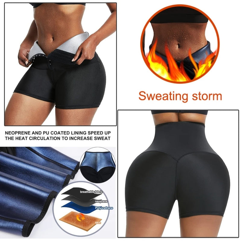 Sweat Sauna Pants Body Shaper Slimming Shorts Waist Trainer Shapewear Tummy Hot Thermo Slim Leggings Weight Loss Fitness Workout - Sabreeonline