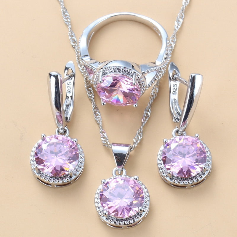 Sweet Princess Round Zircon 3 Piece Set - Sabreeonline