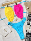 Vigorashely 2023 Sexy Solid Patchwork Swimwear Women Halter Push UP One Piece Swimsuit Monokini Hollow High Cut Bathing Suit