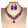 Baroque Crystal Water Drop Bridal Jewelry Sets Rhinestone Tiaras Crown Necklace Earrings for Bride Wedding Dubai Jewelry Set - Sabreeonline