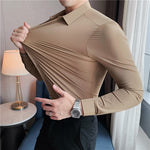 Elasticity Men Long Sleeve Shirts - Sabreeonline
