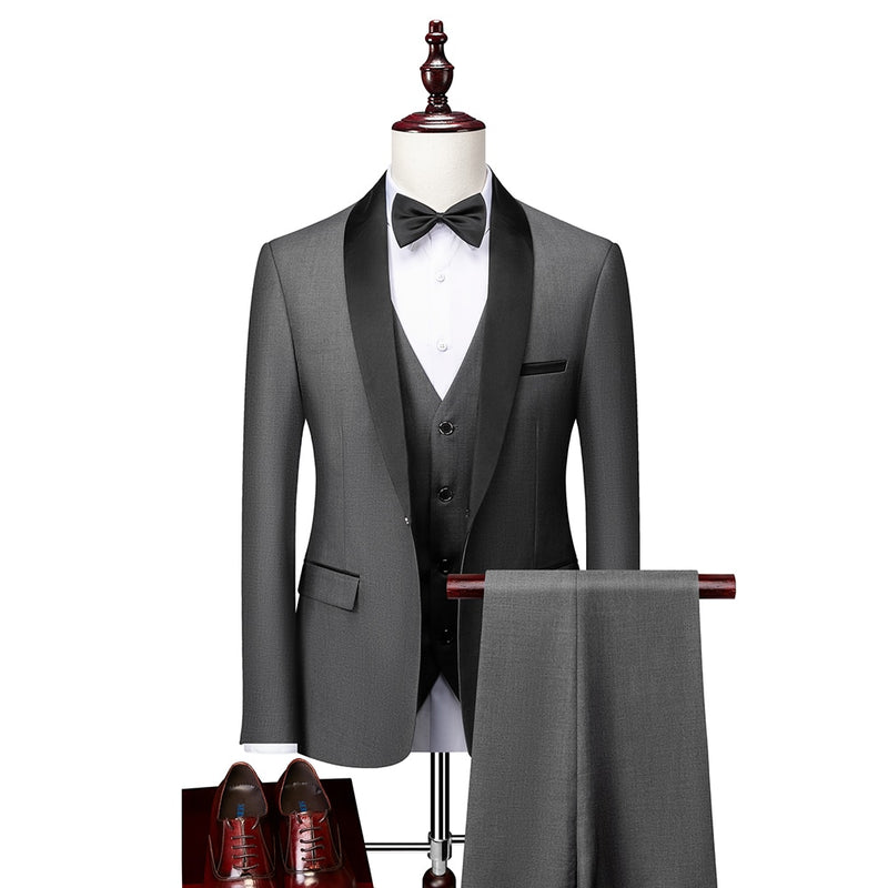 Waistcoat Set Fashion Slim Fit Suits - Sabreeonline