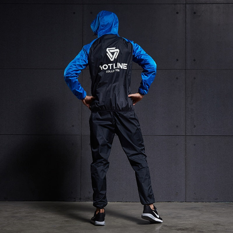 VANSYDICAL Sauna Suit Men Gym Clothing Set Hoodies Pullover Sportswear Running Fitness Weight Loss Sweating Sports Jogging Suit - Sabreeonline