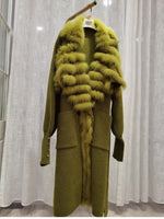 Oversize Coat Fur Collar Long Length - Sabreeonline