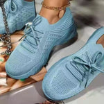 Women Mesh Breathable Casual Sneakers Lace-up Vulcanized Shoes Ladies Platform Sneakers Female Shoes Plus Size Zapatos De Mujer - Sabreeonline