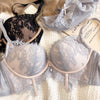 Lace sexy small chest gather lingerie no steel ring upper thin and lower thick underwear set women adjusting bra panty suit - Sabreeonline