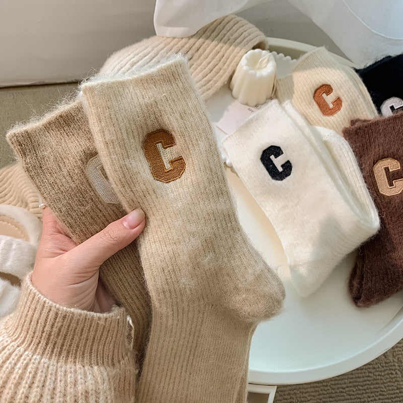 Fashion Medium Tube Cashmere Socks - Sabreeonline