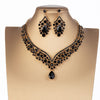 Baroque Crystal Water Drop Bridal Jewelry Sets Rhinestone Tiaras Crown Necklace Earrings for Bride Wedding Dubai Jewelry Set - Sabreeonline