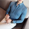 Elasticity Men Long Sleeve Shirts - Sabreeonline