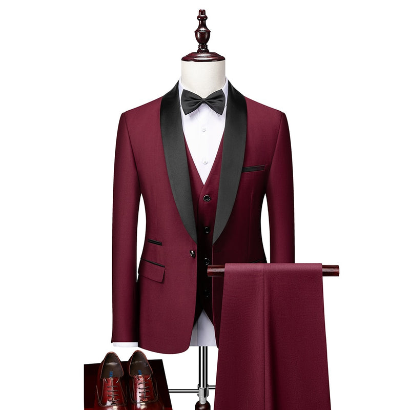Waistcoat Set Fashion Slim Fit Suits - Sabreeonline