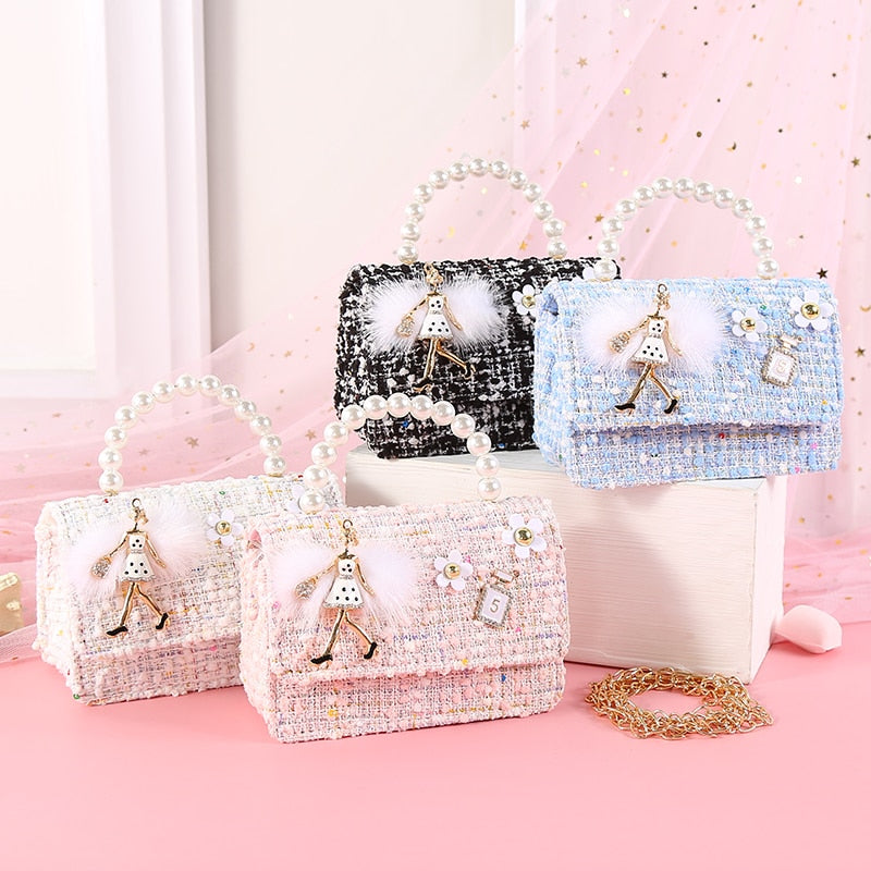 Japanese Kids Wallet And Handbag Mini Messenger Cute Girl Pearl Tote Bag Little Girl Small Coin Pouch Party Purse Holiday Gift - Sabreeonline