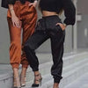 New High Waist Satin Pants Women Bsolid Color Black Joggers Women Trousers Casual Pants Cargo Sweatpants Korean Red Fall - Sabreeonline