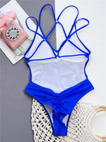 Backless Sexy Swimsuit Pad Beach One Piece Swimwear
