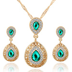 Jewelry Sets Hoop Earrings Necklace and Ring - Sabreeonline