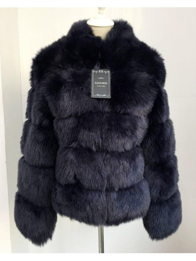 Woman Winter Faux-Fur Coat Elegant - Sabreeonline