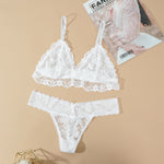 Lace Hollow Out G-String Underwear Set - Sabreeonline