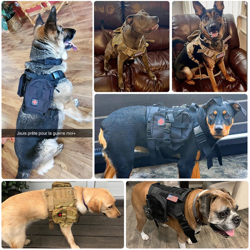 Tactical Dog Harnesses Pet Training Vest Dog Harness And Leash Set For Small Medium Big Dogs Walking Hunting Free Shipping Items - Sabreeonline