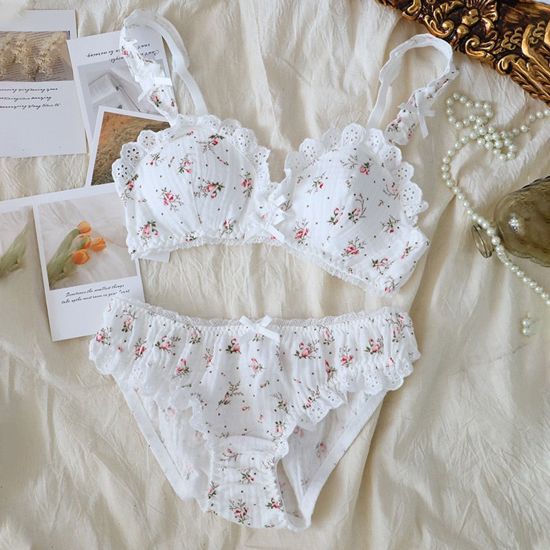 Floral Cotton Set Underwear - Sabreeonline