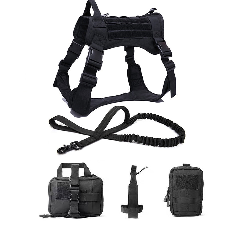 Tactical Dog Harnesses Pet Training Vest Dog Harness And Leash Set For Small Medium Big Dogs Walking Hunting Free Shipping Items - Sabreeonline