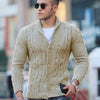 Solid Single-Breasted Cardigan Slim Sweater - Sabreeonline