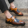 Italian Oxford Shoes Leather Double Buckles brown - Sabreeonline