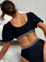 Swimsuit Puff Sleeve Bathing Suit - Sabreeonline
