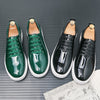 Lace-Up Sneaker Carved Designer Leather Shoes - Sabreeonline