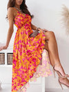 Elegant Floral Prin Spaghetti Strap Dresse - Sabreeonline