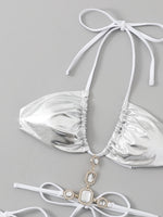 Silver Metallic Bikini Set