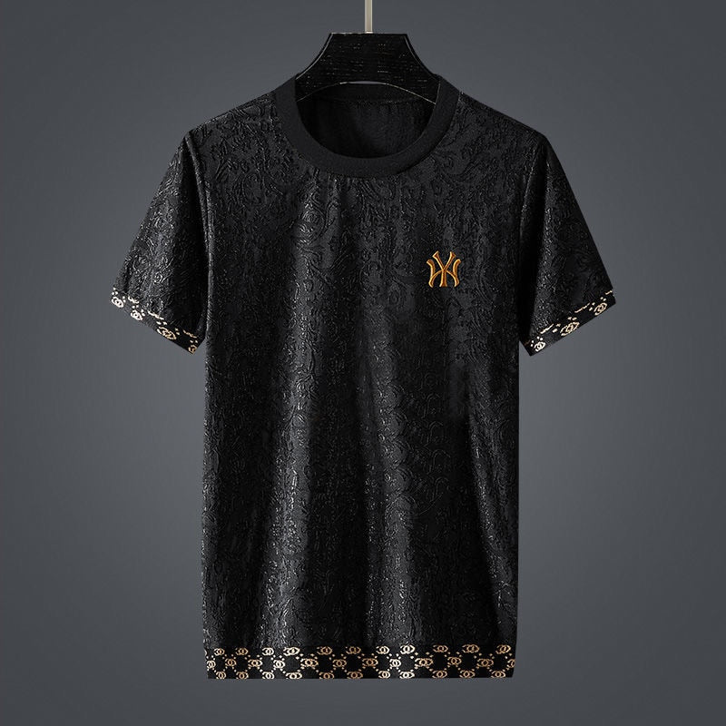 High end European alphabet embroidery T-shirt - Sabreeonline