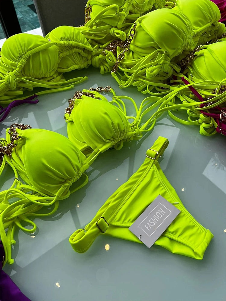 Miyouj Push Up Bikini Set Sexy Bikinis Triangle Swimsuit Women Luxury Swimwear Mujer Beachwear Micro Biquini Brazilian Swimsuits