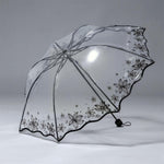 Transparent Fashionable Umbrella Luxurious Black Flow - Sabreeonline