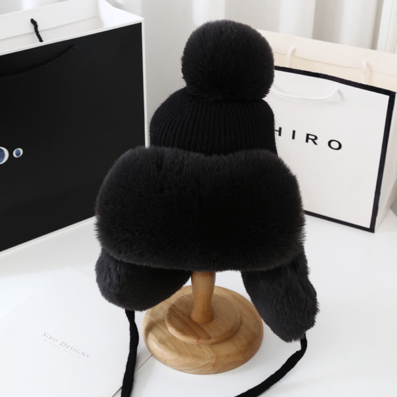Thick Warm Earflap Wool Hat - Sabreeonline