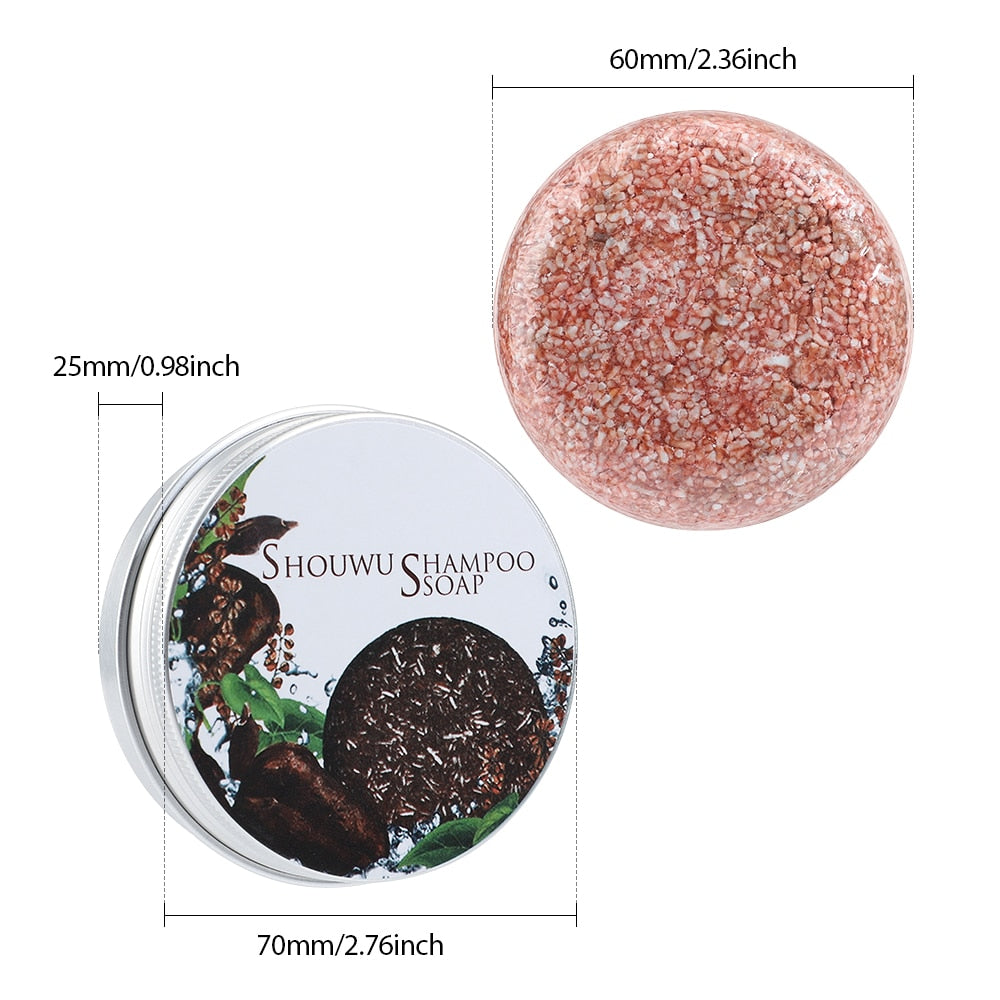 Polygonum Essence Hair Darkening Shampoo Soap Natural Organic Mild Formula Hair Shampoo Gray Hair Reverse Anti Loss Hair Care - Sabreeonline