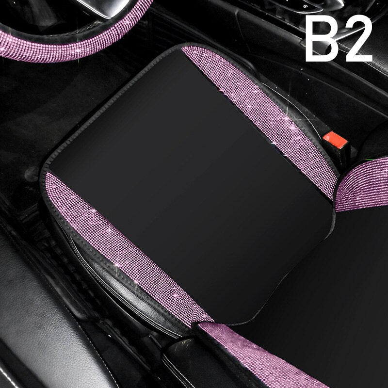 Car Diamond-studded Cushion Pink Ice Silk Breathable - Sabreeonline