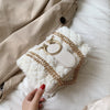 Soft Women Lock Chain Plush Shoulder Messenger Bag - Sabreeonline
