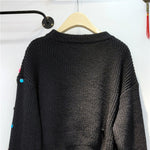 Rhinestone Sweater Long Sleeve High Waist - Sabreeonline