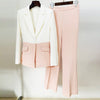 Splicing Color One Button Trousers Pants Formal Suits - Sabreeonline
