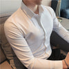 Elasticity Men Long Sleeve Shirts - Sabreeonline