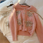 Loose Sweater Sequins Beaded Mink Fleece - Sabreeonline