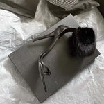 Sexy Nightclub Black Mink Fur Pointed Women Shoes - Sabreeonline