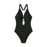 New Ring Linked Plunging One Piece Swimsuit