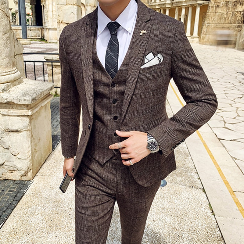 Business Male Tuxedo 3 Pieces Set - Sabreeonline