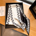 Elegant Print Satin Silk Skinny Scarf - Sabreeonline