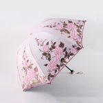 Flower Double Laye Coating Anti UV Umbrella - Sabreeonline